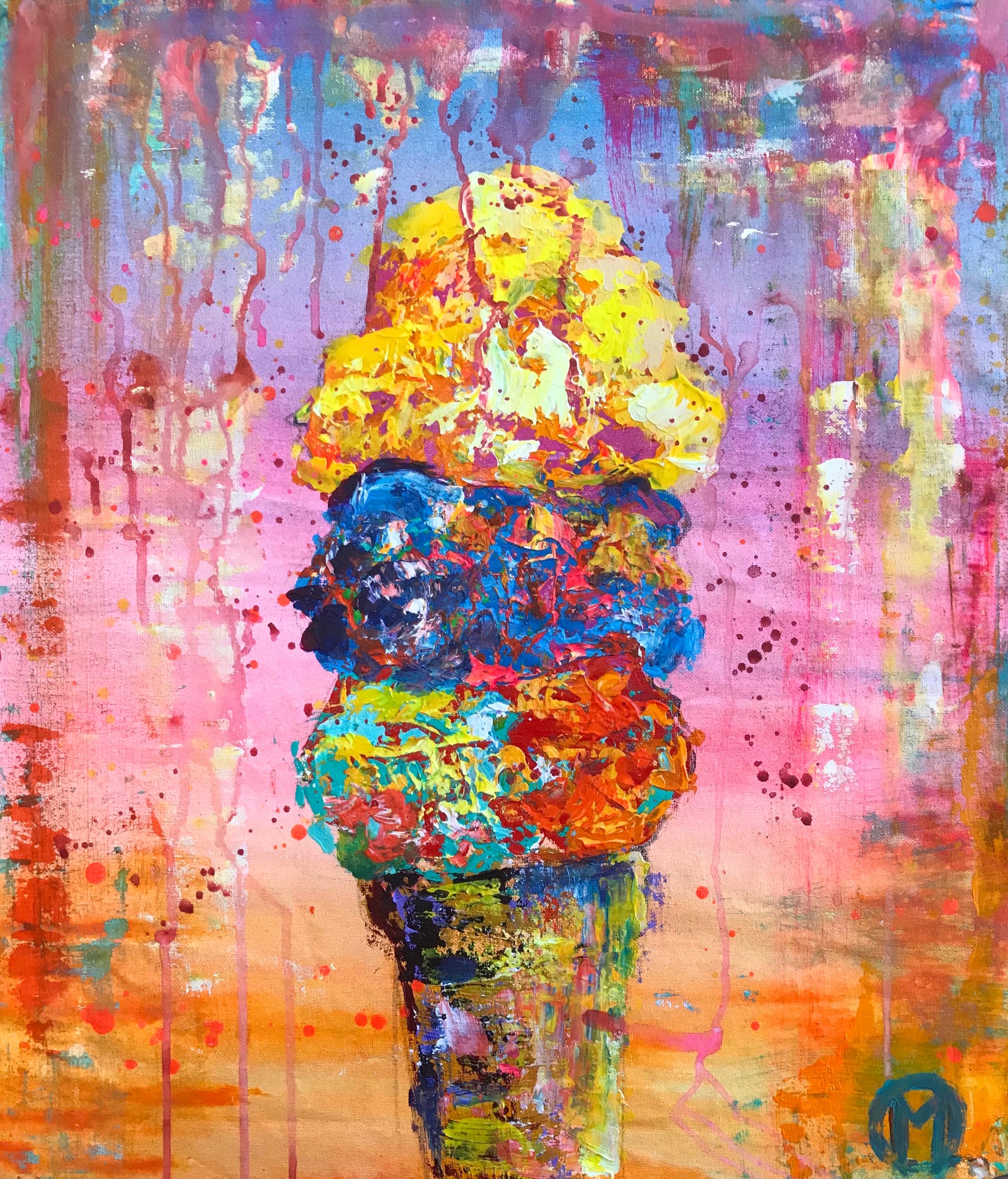 Neon Ice Cream Cone